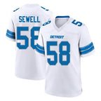D.Lions #58 Penei Sewell Player White Alternate Home Game Gdoa Stitched Jerseys