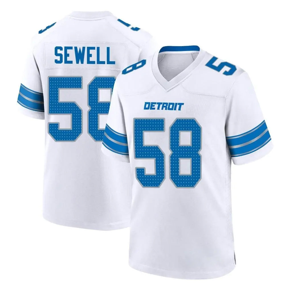 D.Lions #58 Penei Sewell Player White Alternate Home Game Gdoa Stitched Jerseys