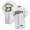 Athletics #23 Shea Langeliers Player White Home Game Gdoa Stitched Jerseys