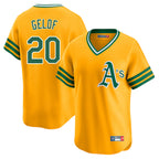 Athletics #20 Zack Gelof Player Gold Cooperstown Collection T-shirt Game Gdoa Stitched Jerseys