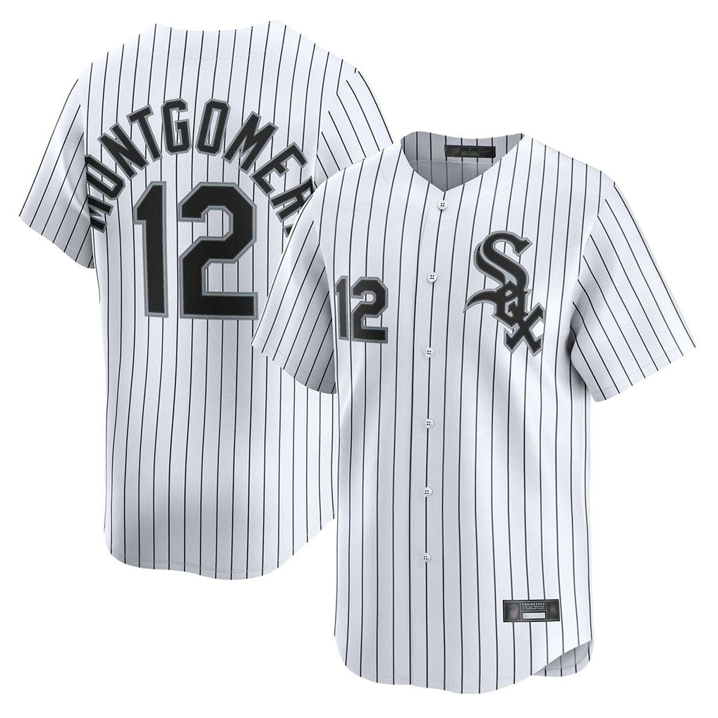 C.White Sox #12 Colson Montgomery Player White Stripe Limited Home Gdoa Stitched Jerseys