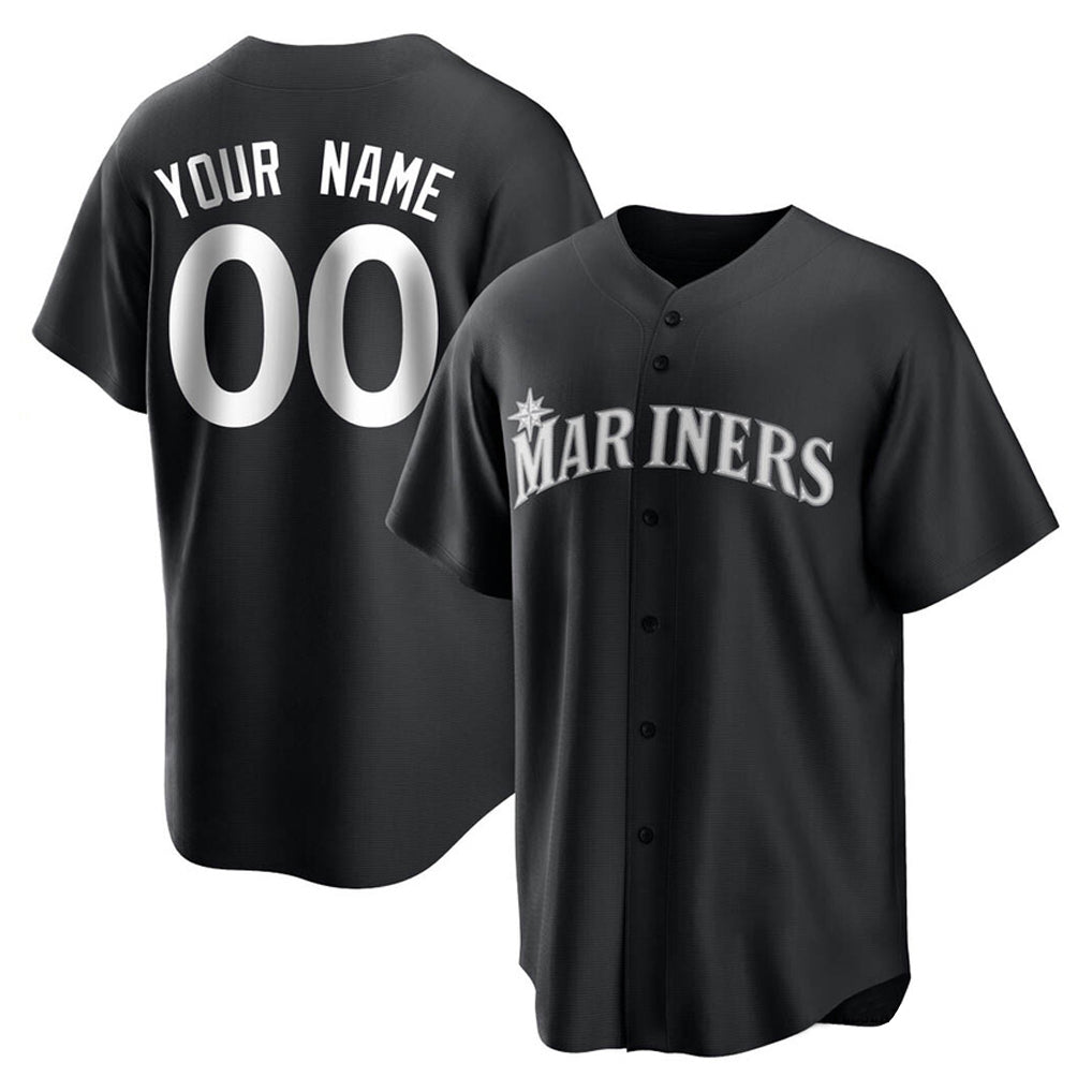 Custom S.Mariners Black Home Limited Any Name & Number Gdoa Stitched Jerseys