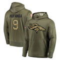 D.Broncos #9 Talanoa Hufanga Player Olive Salute to Service Pullover Hoodies Home Game Gdoa Stitched Jerseys