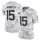 D.Broncos #15 Nik Bonitto Player Arctic Camo Salute To Service Limited Ddoa Stitched Jerseys