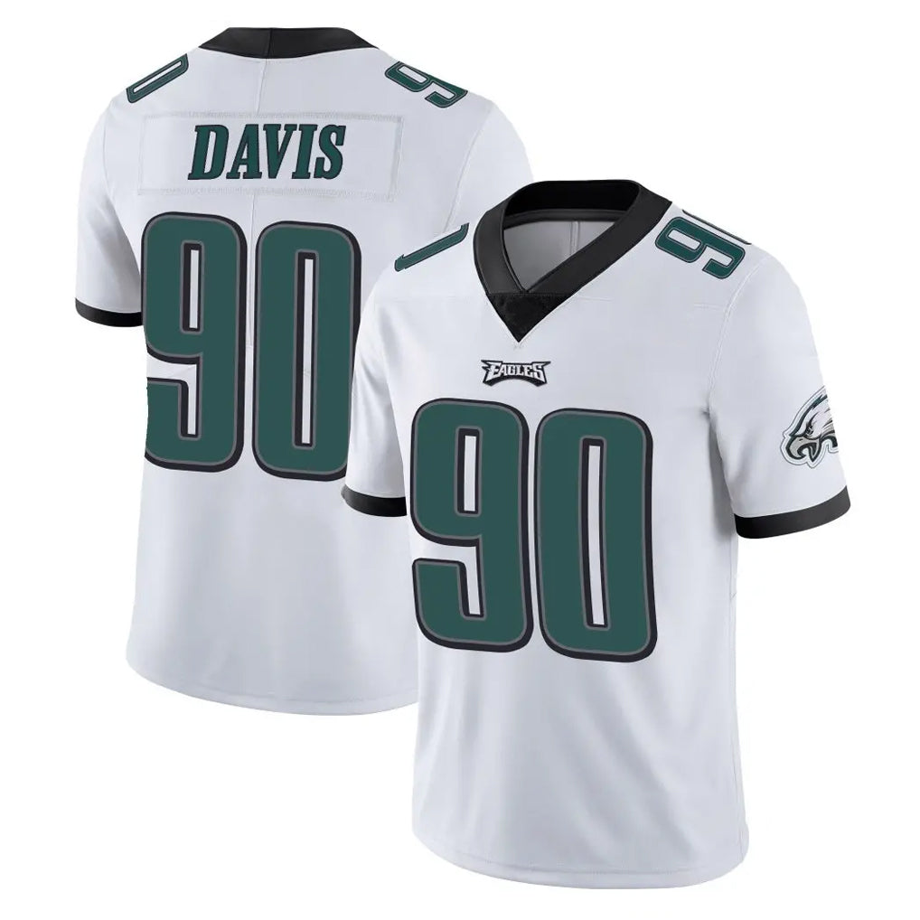 P.Eagles #90 Jordan Davis Player White Limited Vapor Untouchable Home Game Gdoa Stitched Jerseys
