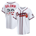 A.Braves #30 Drake Baldwin Player White USA 250 Fourth Of July Limited Home Game Gdoa250Ys Stitched Jerseys