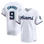 M.Marlins #9 Xavier Edwards Player White  Home Limited Fdoa Stitched Jerseys
