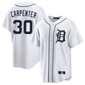 D.Tigers #30 Kerry Carpenter Player White Home Game Gdoa Stitched Jerseys