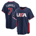 A.Diamondbacks #7 Corbin Carroll Player Navy USA 2026 World Classic Home Game Gdoa Stitched Jerseys