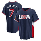 A.Diamondbacks #7 Corbin Carroll Player Navy USA 2026 World Classic Home Game Gdoa Stitched Jerseys