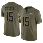 NY.Jets #15 Adonai Mitchell Player Olive Salute To Service Limited Gdoa Stitched Jerseys