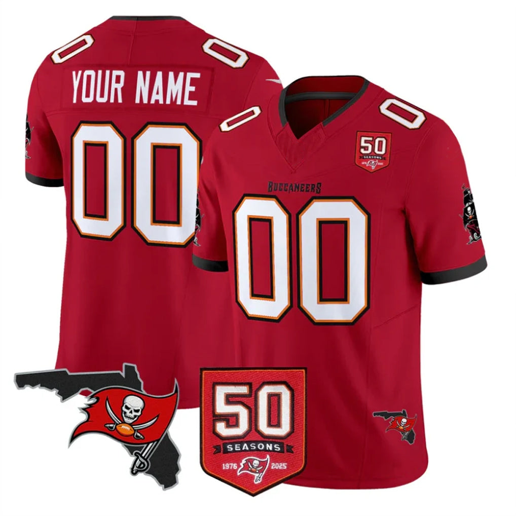Custom TB.Buccaneers Red Limited 2026 Season Vapor F.U.S.E. Home Game Any Name & Numbers Gdoa Stitched Jerseys