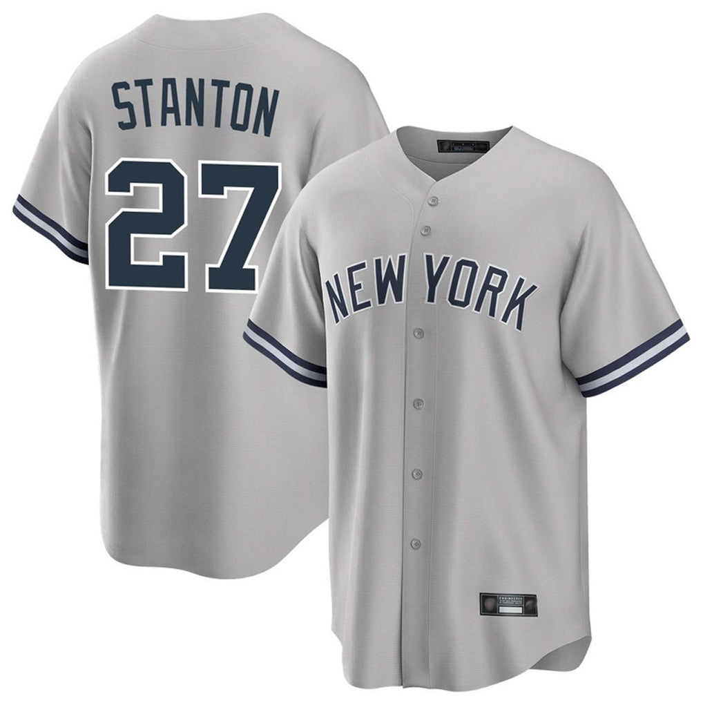 NY.Yankees #27 Giancarlo Stanton Player Gray Road Game Fdoa Stitched Jerseys