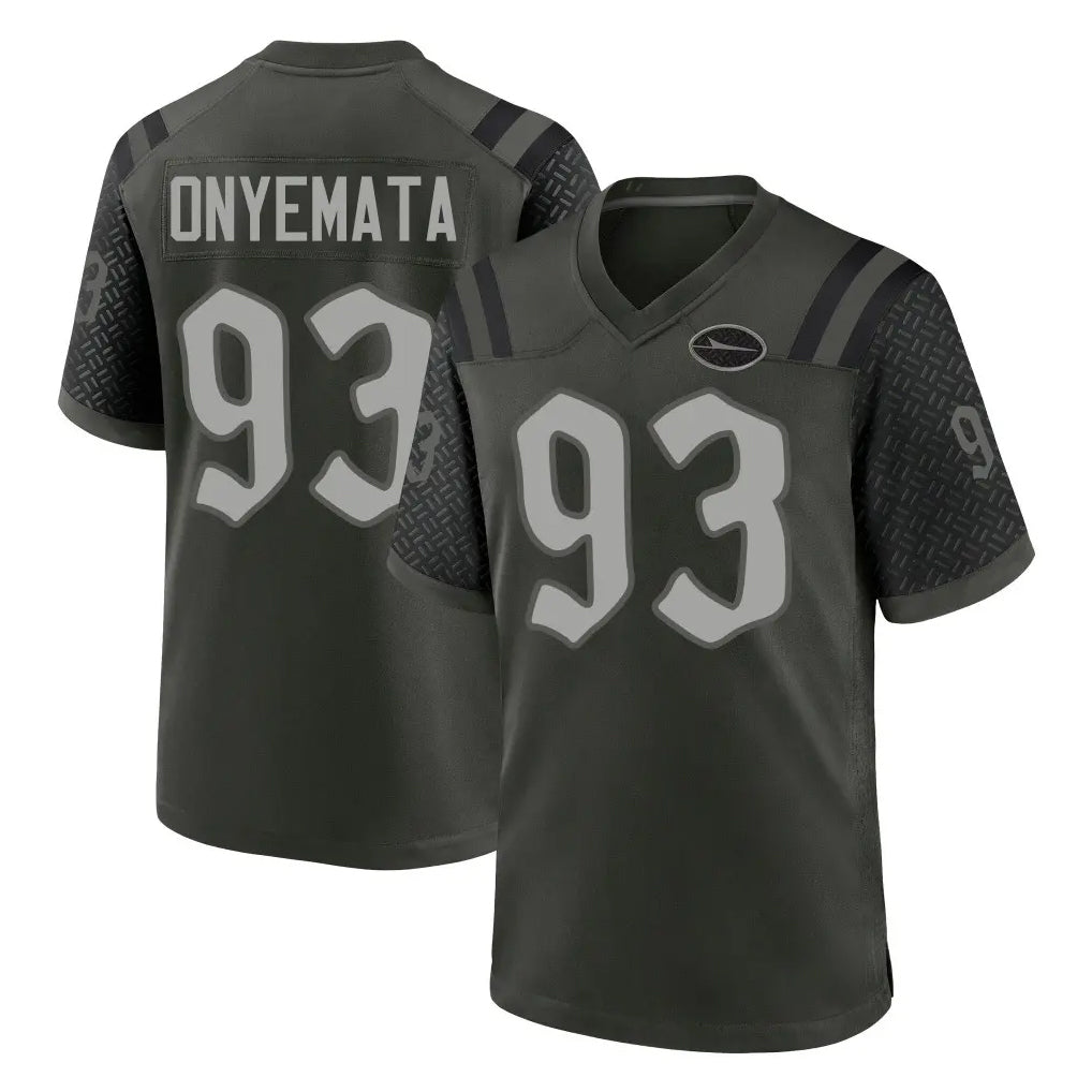 NY.Jets #93 David Onyemata Player Green 2025 Rivalries Collection Home Game Gdoa Stitched Jerseys
