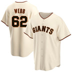 SF.Giants #62 Logan Webb Player Cream Home Game Fdoa Stitched Jerseys