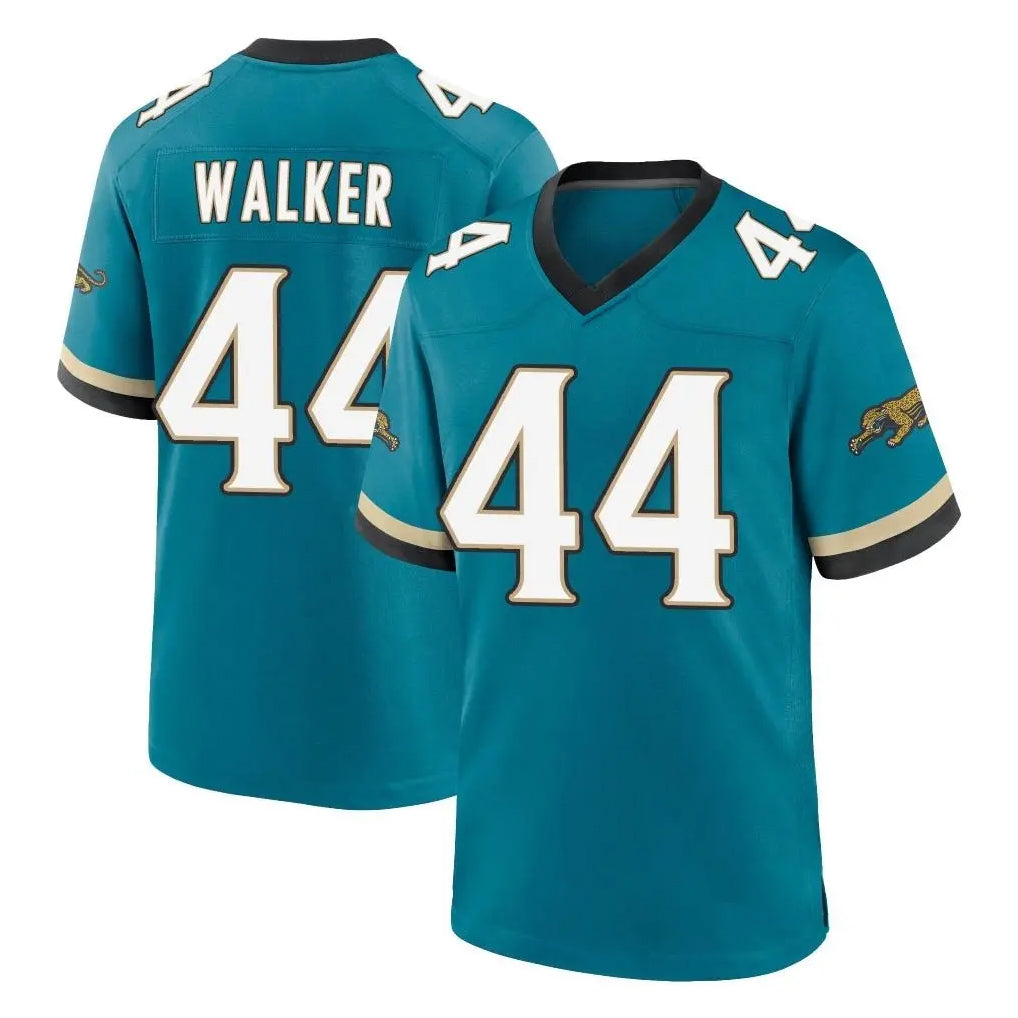 J.Jaguars #44 Travon Walker Player Teal Prowler Throwback Limited Home Game Gdoa Stitched Jerseys