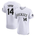 C.Rockies #14 Ezequiel Tovar Player White Limited Elite Home Gdoa Stitched Jerseys