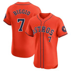 H.Astros #7 Craig Biggio Player Orange Home Limited Elite Gdoa Stitched Jerseys