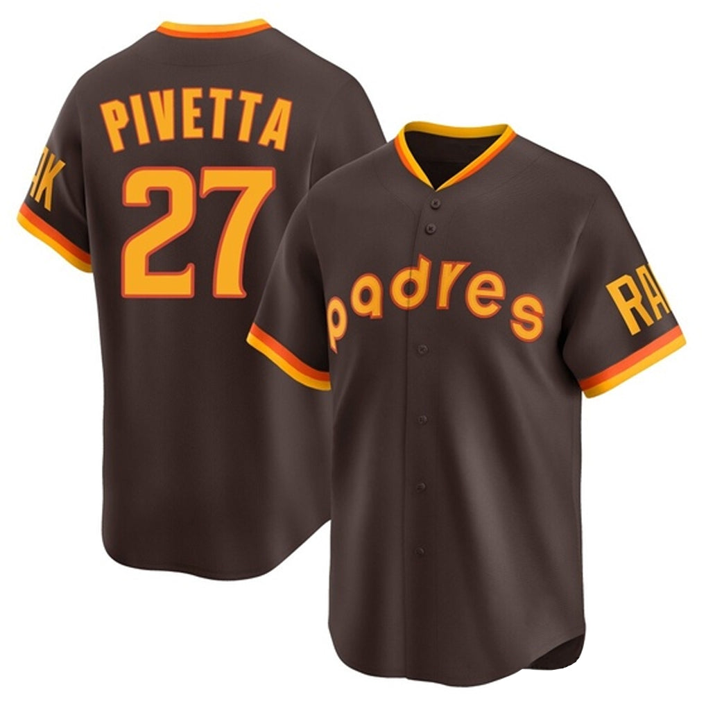 S.Diego Padres #27 Nick Pivetta Player Brown Home Cooperstown Collection Replica Game Fdoa Stitched Jerseys