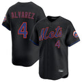 NY.Mets #4 Francisco Alvarez Player Black Alternate Home Limited Fdoa Stitched Jerseys
