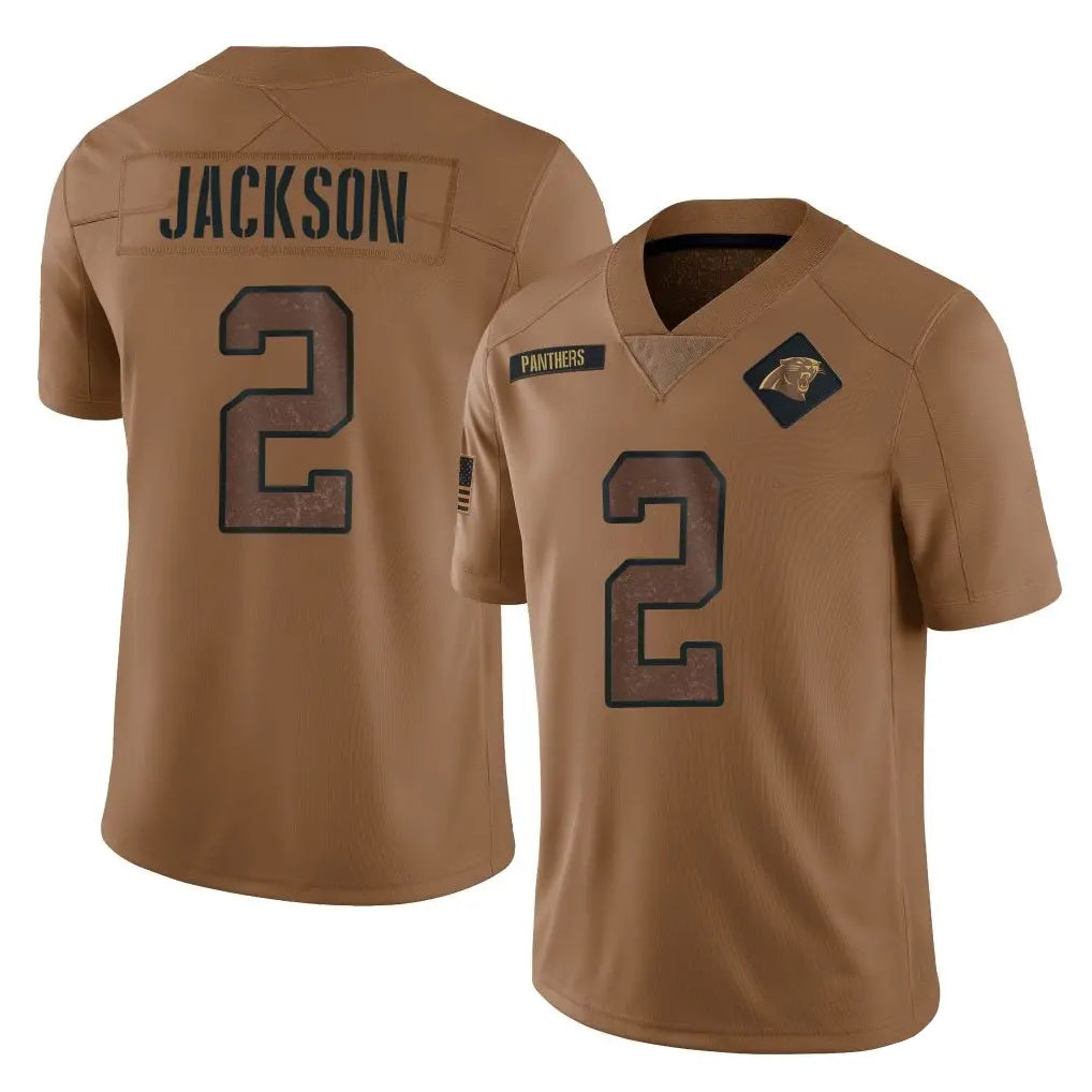 C.Panthers #2 Michael Jackson Player Brown Salute to Service Limited Gdoa Stitched Jerseys