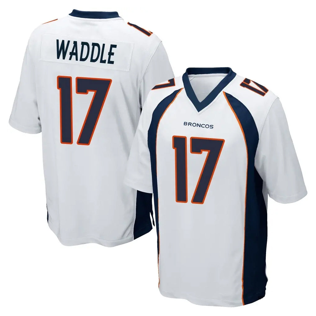 D.Broncos #17 Jaylen Waddle Player White Game Gdoa Stitched Jerseys