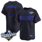 T.Blue Jays #4 George Springer Player Black 2025 World Series City Connect Fdoa Stitched Jerseys