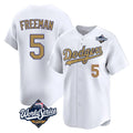 LA.Dodgers #5 Freddie Freeman Player Gold World Series Collection Limited Home Fdoa Stitched Jerseys