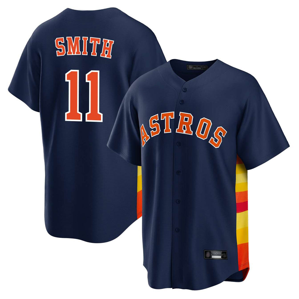H.Astros #11 Cam Smith Player Navy Home Game Gdoa Stitched Jerseys