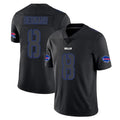 B.Bills #8 Terrel Bernard Player Black Impact Limited Home Game Gdoa Stitched Jerseys