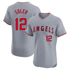 LA.Angels #12 Jorge Soler Player Gray Home Limited Elite Fdoa Stitched Jerseys