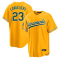 Athletics #23 Shea Langeliers Player Gold Home Game Gdoa Stitched Jerseys
