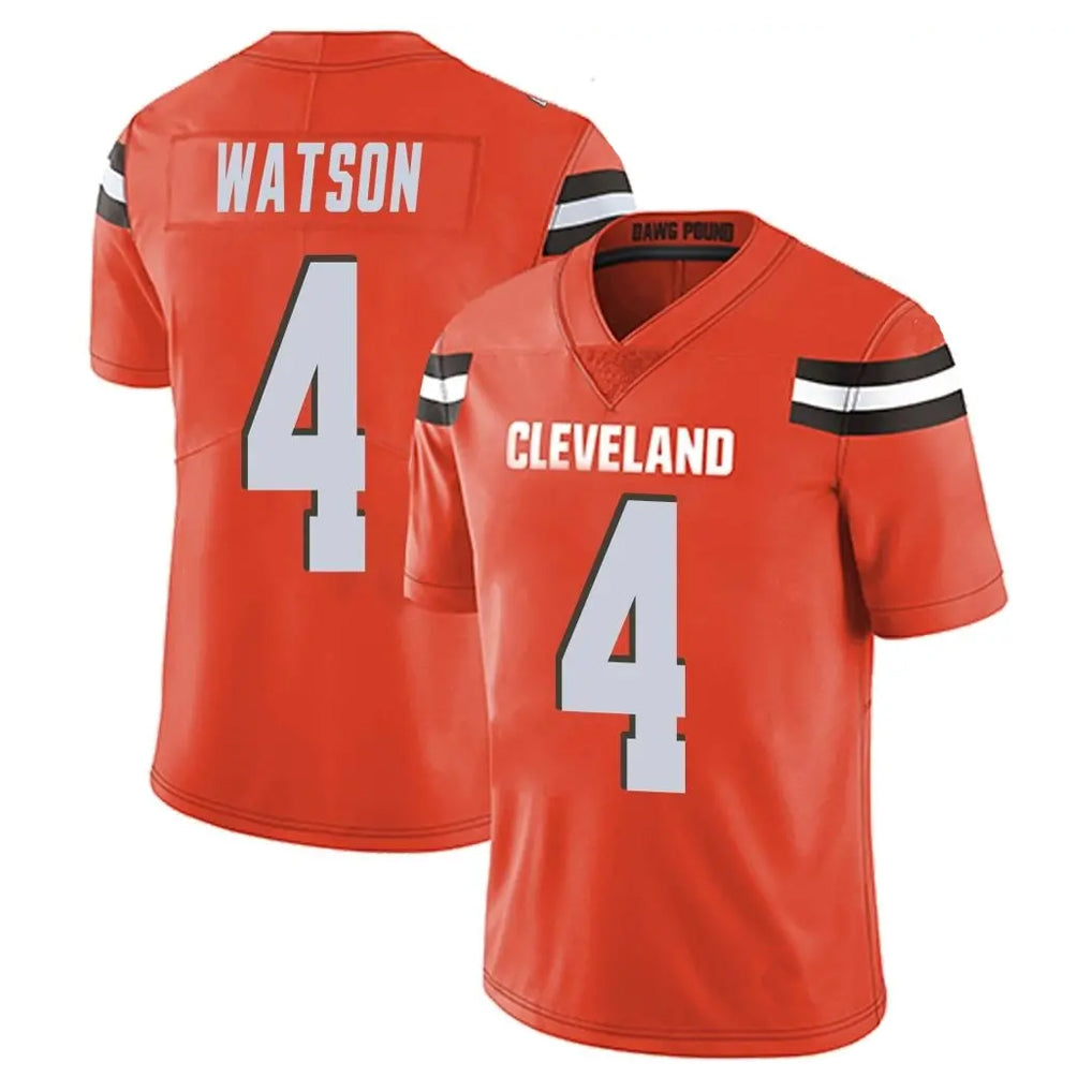 C.Browns #4 Deshaun Watson Player Orange Alternate Vapor Untouchable Limited Home Game Gdoa Stitched Jerseys