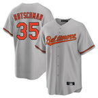B.Orioles #35 Adley Rutschman Player Gray Home Game Gdoa Stitched Jerseys