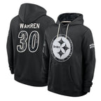 P.Steelers #30 Jaylen Warren Player 2026 Black Logo Pullover Hoodies Limited Game Gdoa Stitched Jerseys