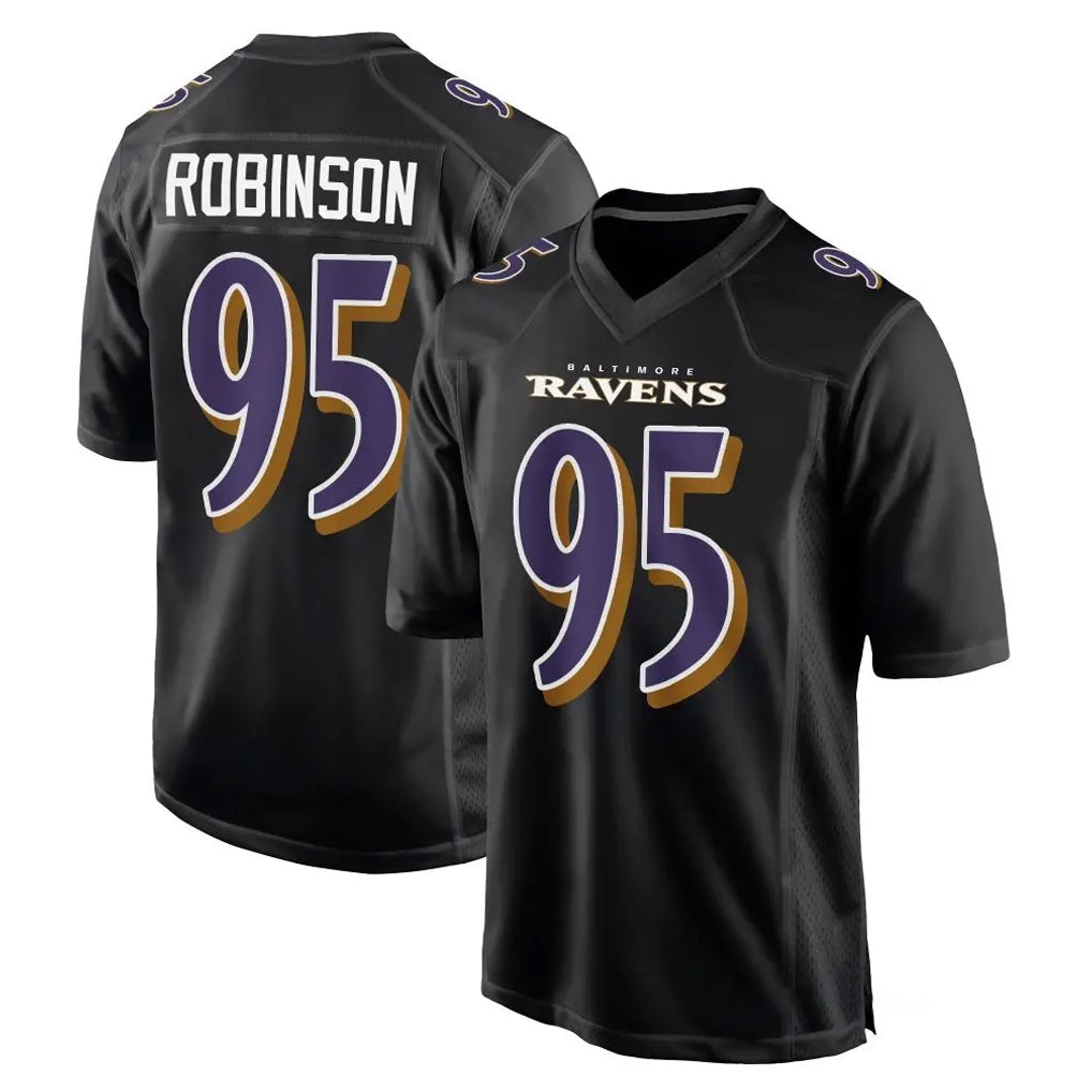 B.Ravens #95 Tavius Robinson Player Black Carbon Fashion Home Game Gdoa Stitched Jerseys