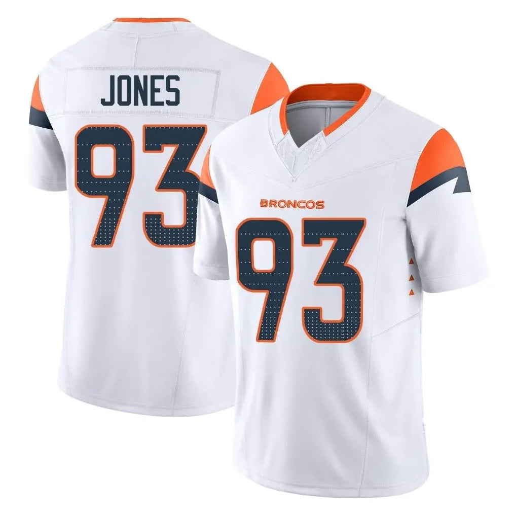 D.Broncos #93 D.J. Jones Player White Limited Vapor F.U.S.E. Home Game Gdoa Stitched Jerseys