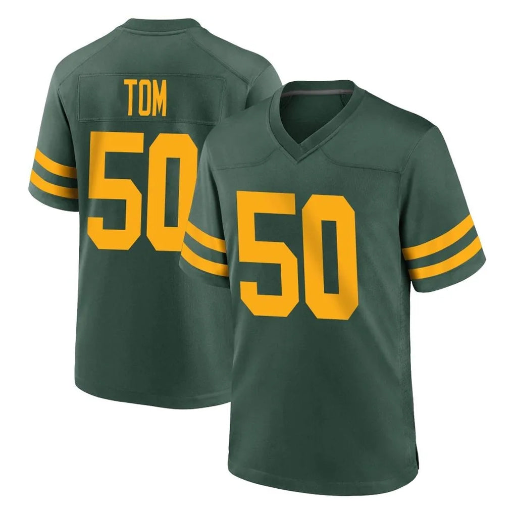 GB.Packers #50 Zach Tom Player Green Alternate Home Game Gdoa Stitched Jerseys
