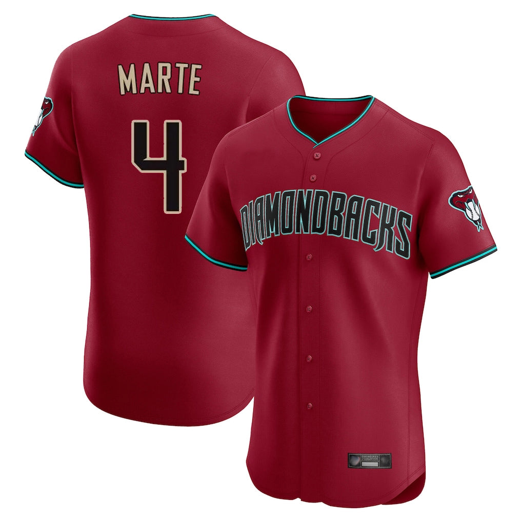 A.Diamondbacks #4 Ketel Marte Player Red Limited Elite Home Game Gdoa Stitched Jerseys