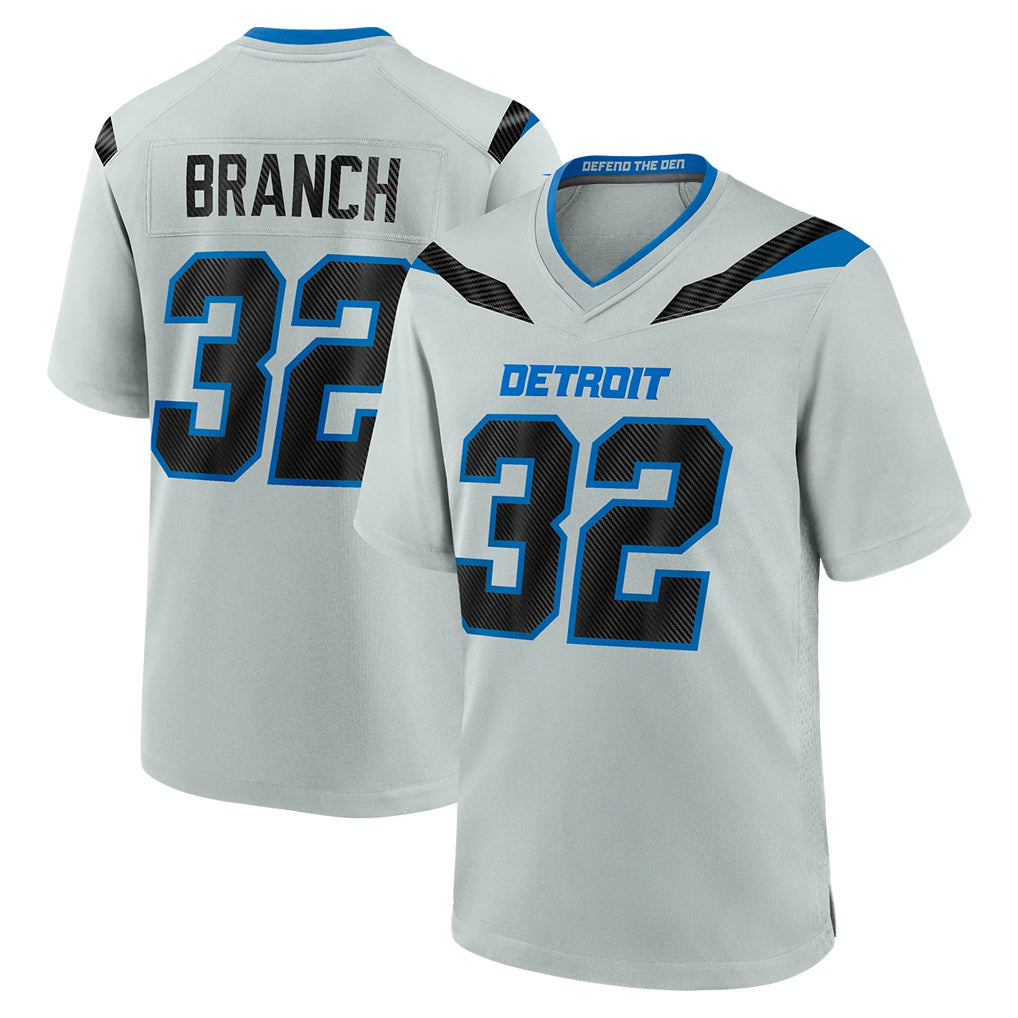 D.Lions #32 Brian Branch Player Silver 2026 Rivalries Collection Home Game Gdoa Stitched Jerseys