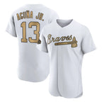 A.Braves #13 Ronald Acuna Jr Player White-Gold All-Star Limtied Elite Home Game Gdoa Stitched Jerseys