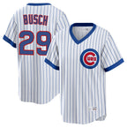 C.Cubs #29 Michael Busch Player White T-shirt Cooperstown Collection Limited Gdoa Stitched Jerseys