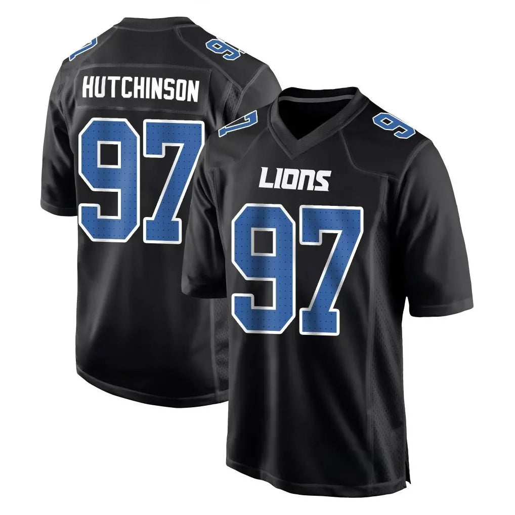 D.Lions #97 Aidan Hutchinson Player Black Fashion Home Game Gdoa Stitched Jerseys