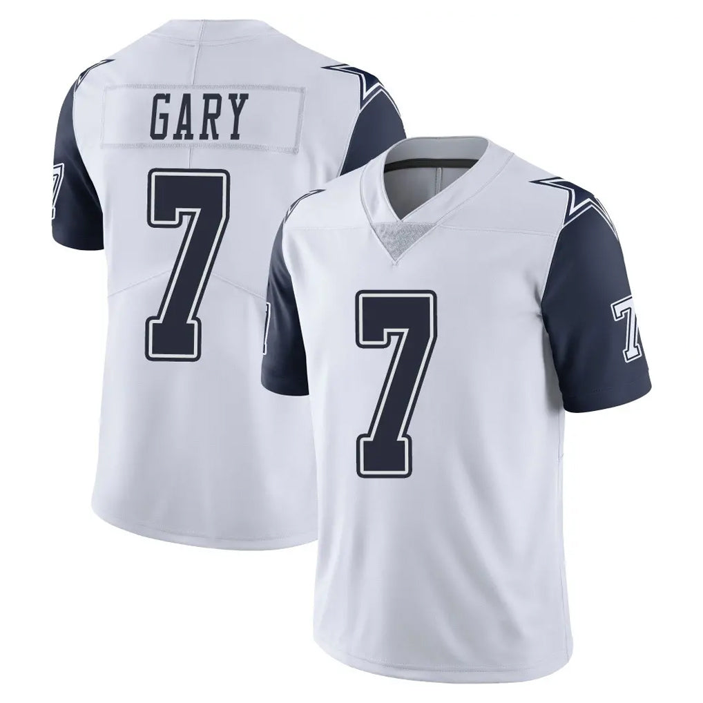 D.Cowboys #7 Rashan Gary Player White-Navy Limited Color Rush Vapor Untouchable Home Game Gdoa Stitched Jerseys
