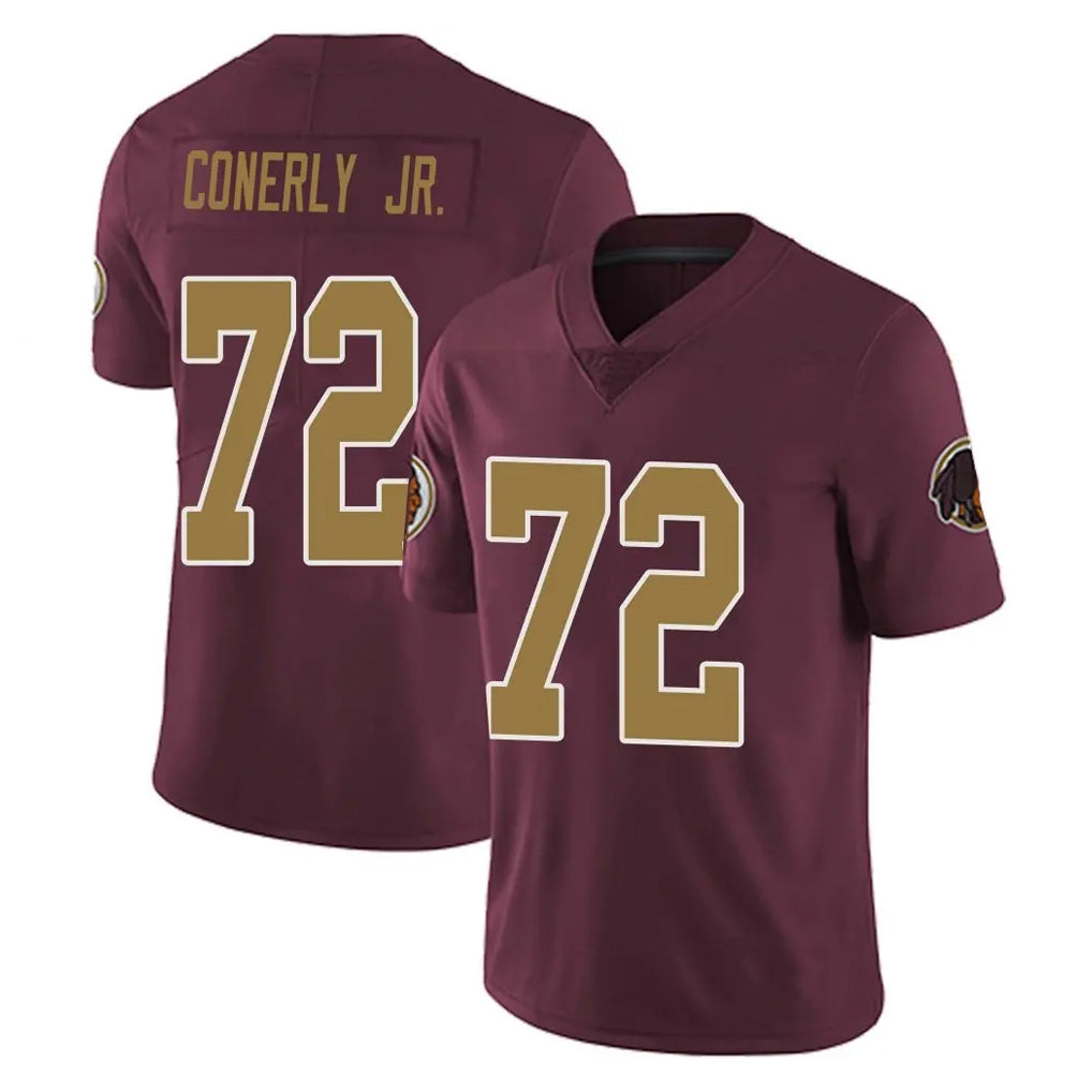 W.Commanders #72 Josh Conerly Jr. Player Burgundy Alternate Vapor Untouchable Home Game Gdoa Stitched Jerseys