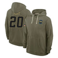 LA.Chargers #20 Cam Hart Player Olive Salute to Service Pullover Hoodies Limited Gdoa Stitched Jerseys