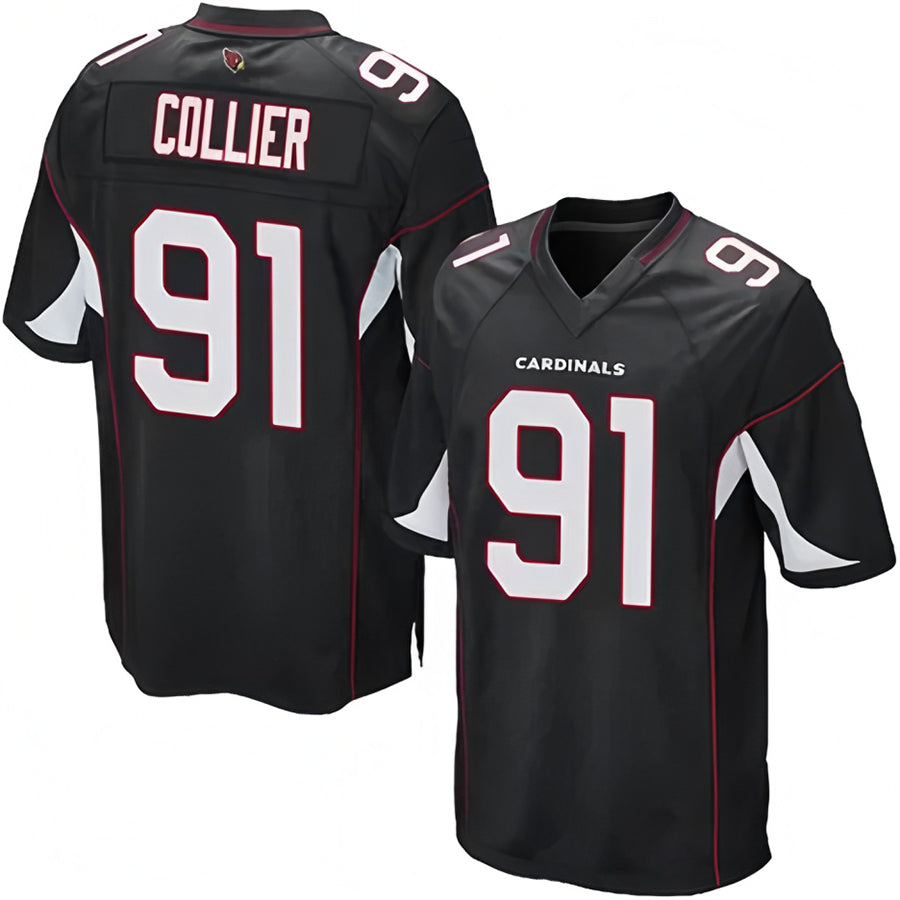 A.Cardinals #91 L.J. Collier Player Black Game Gdoa Stitched Jerseys