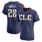 C.Guardians #28 Tanner Bibee Player Navy City Connect Limited Elite Home Gdoa Stitched Jerseys