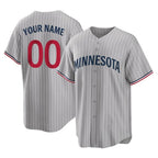 Custom M.Twins Gray Home Game Any Name & Number Gdoa Stitched Jerseys