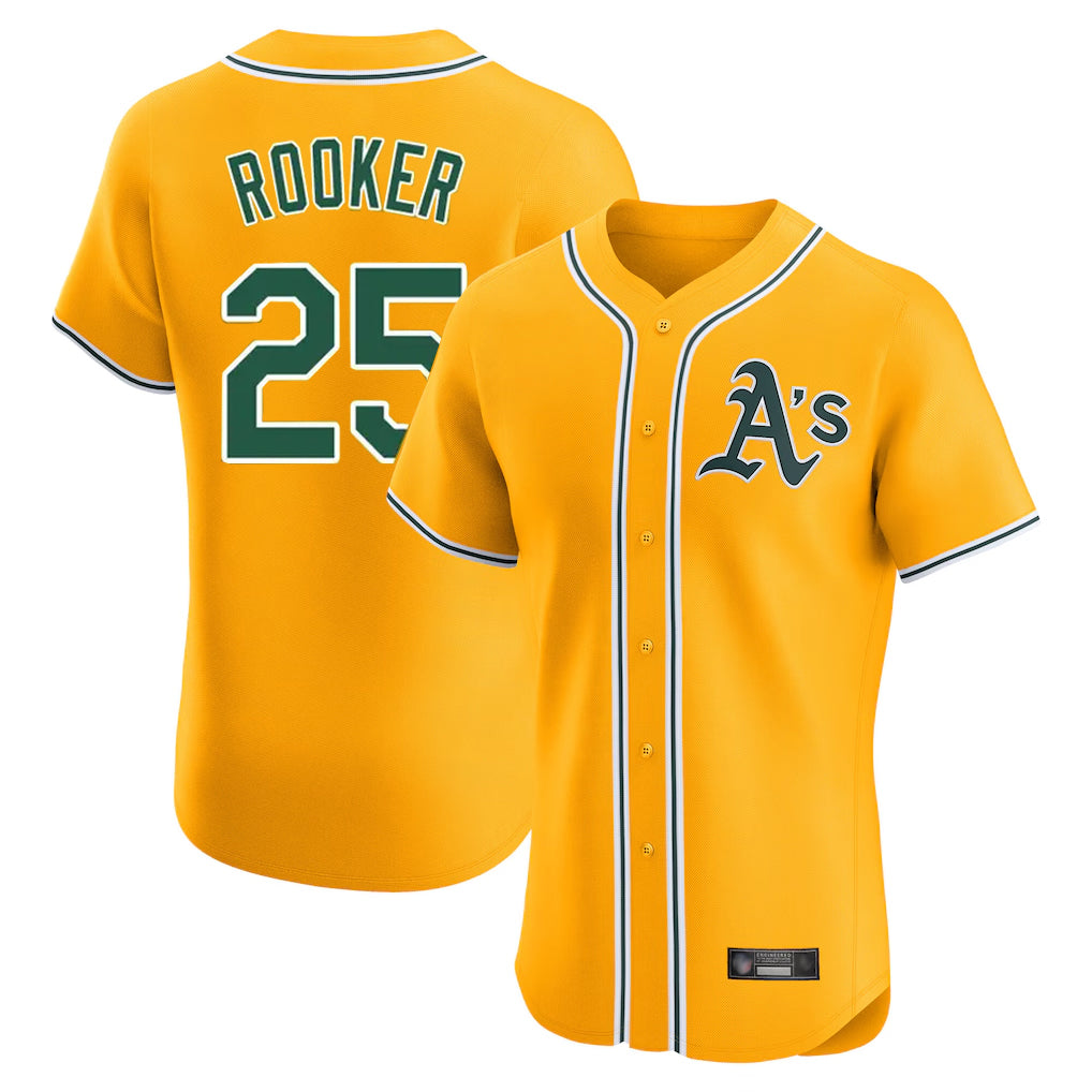 Athletics #25 Brent Rooker Player Gold Limited Elite Home Game Gdoa Stitched Jerseys